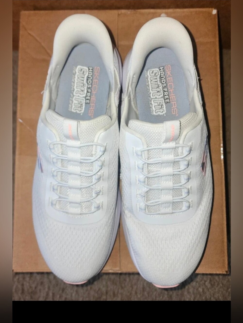 Skechers Hands Free GoWalk Slip Ins Athletic White Sneaker Shoes Size 9 - Picture 4 of 9